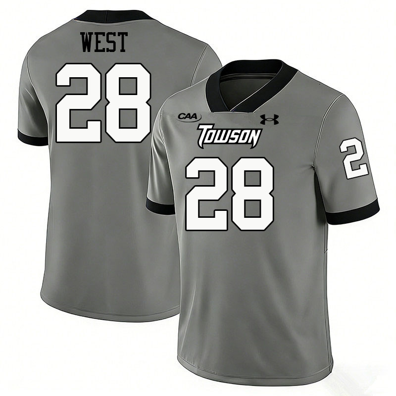 Towson Tigers #28 Terrance West College Football Jerseys,Uniforms-Grey
